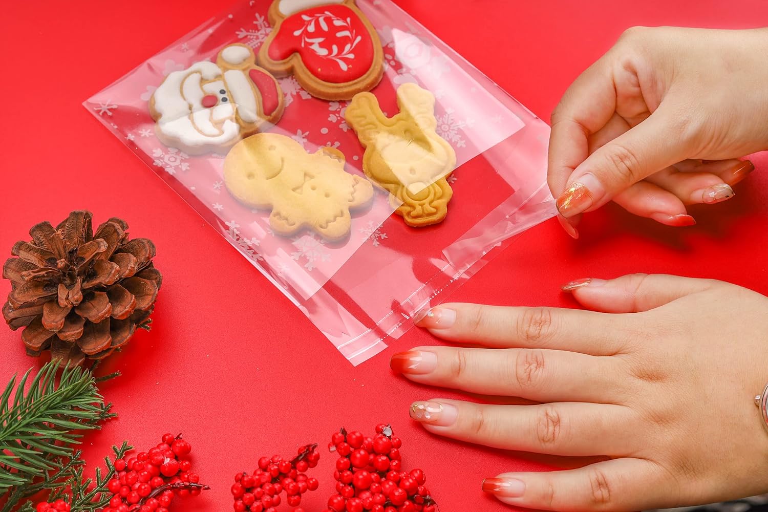 Self Sealing Cellophane Bags, Cookie Bags, Gift Giving Treat Bags, Gift Bag -Pack of 200 (4 Self Sealing Cellophane Bags, Cookie Bags, Gift Giving Treat Bags, Gift Bag -Pack of 200 (4